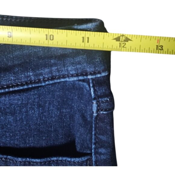 Hollister High Rise Culotte Classic Stretch Jeans Size 23 X 22 Raw Hem Blue - Picture 3 of 9